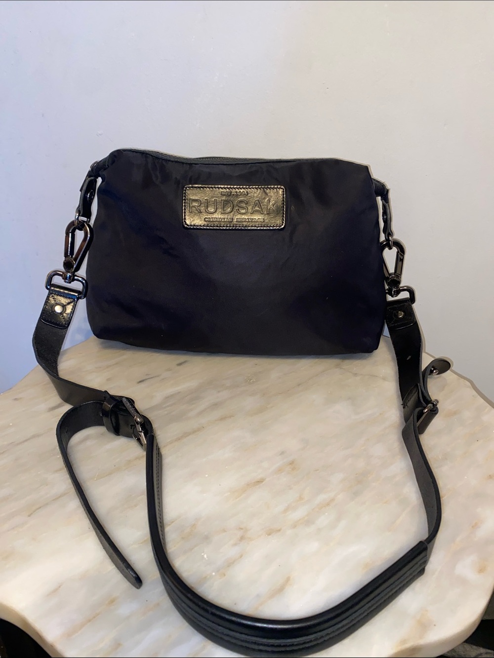 Rudsak Nylon Insert crossbody  Bag With Leather Strap